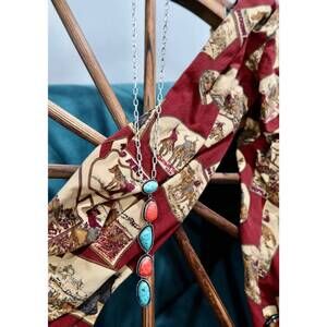 NEW WEST & CO. women's creel necklace in turquoise and coral